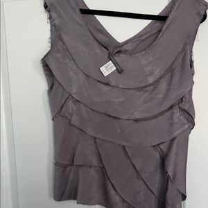 Alberta Ferretti purple ragged edges style top